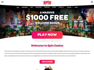 Spin Palace Casino Homepage Screenshot